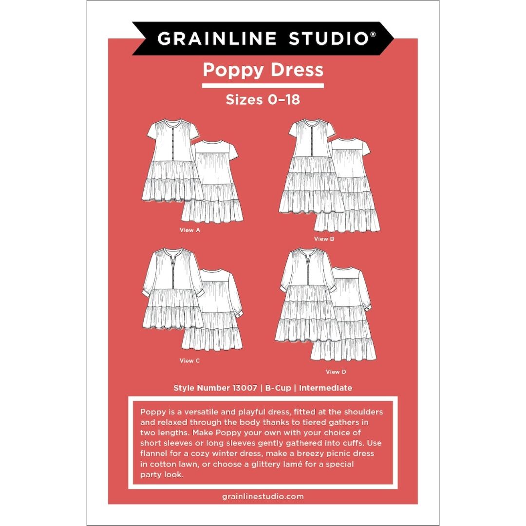 Grainline Studio Poppy Dress Pattern Us 0 18 Cover Cdbd8390 559B 4306 A771 107D25C38B97