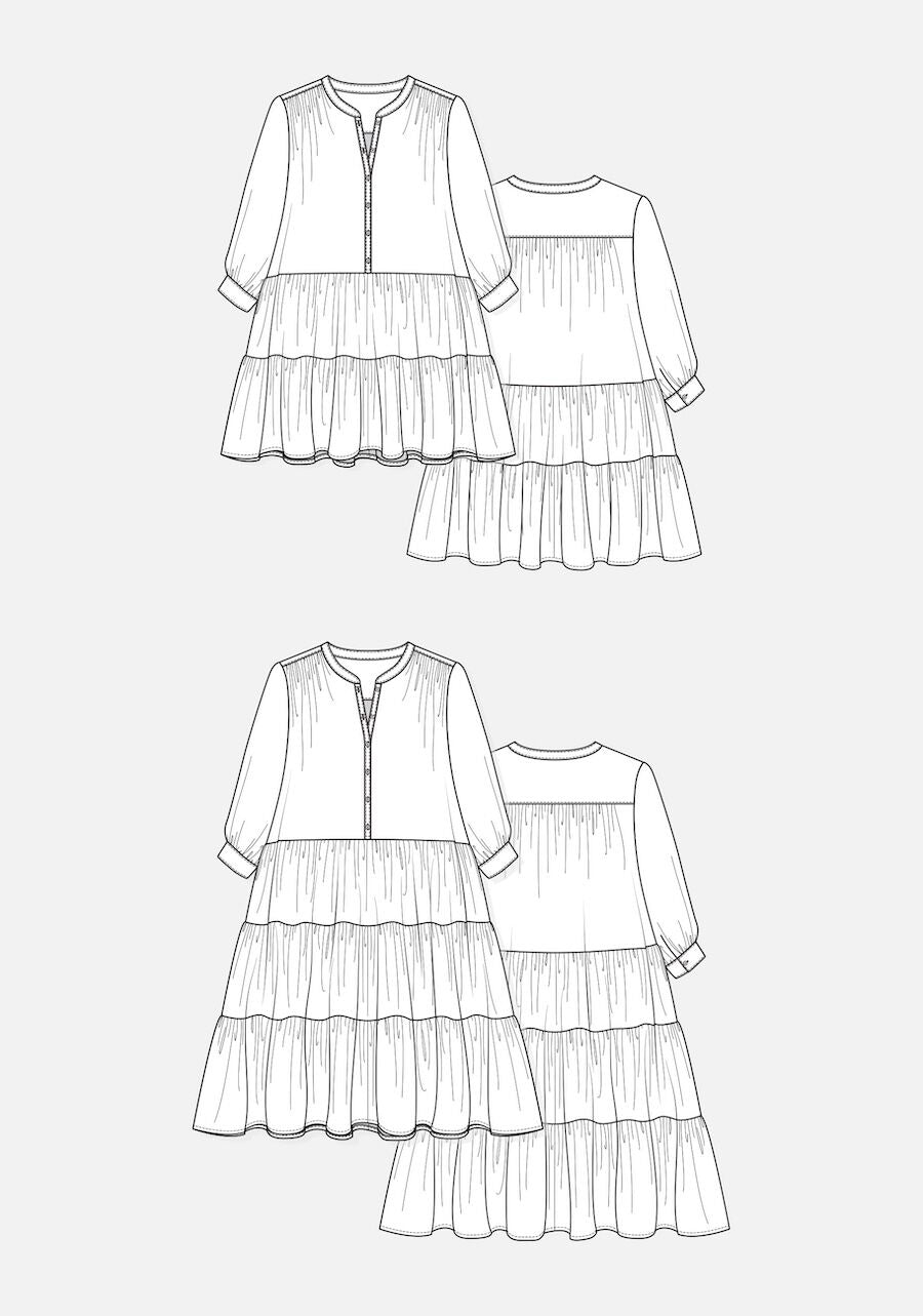 Grainline Studio Poppy Dress Pattern Us 0 18 Sketch2