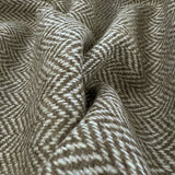 Great British Brown Yorkshire Wool Tweed Herringbone Suiting Fabric Cu2