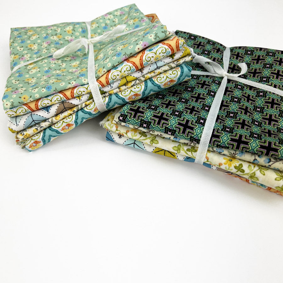 Green Orange Yellow Mix Fat Quarter Craft Cotton Bundle