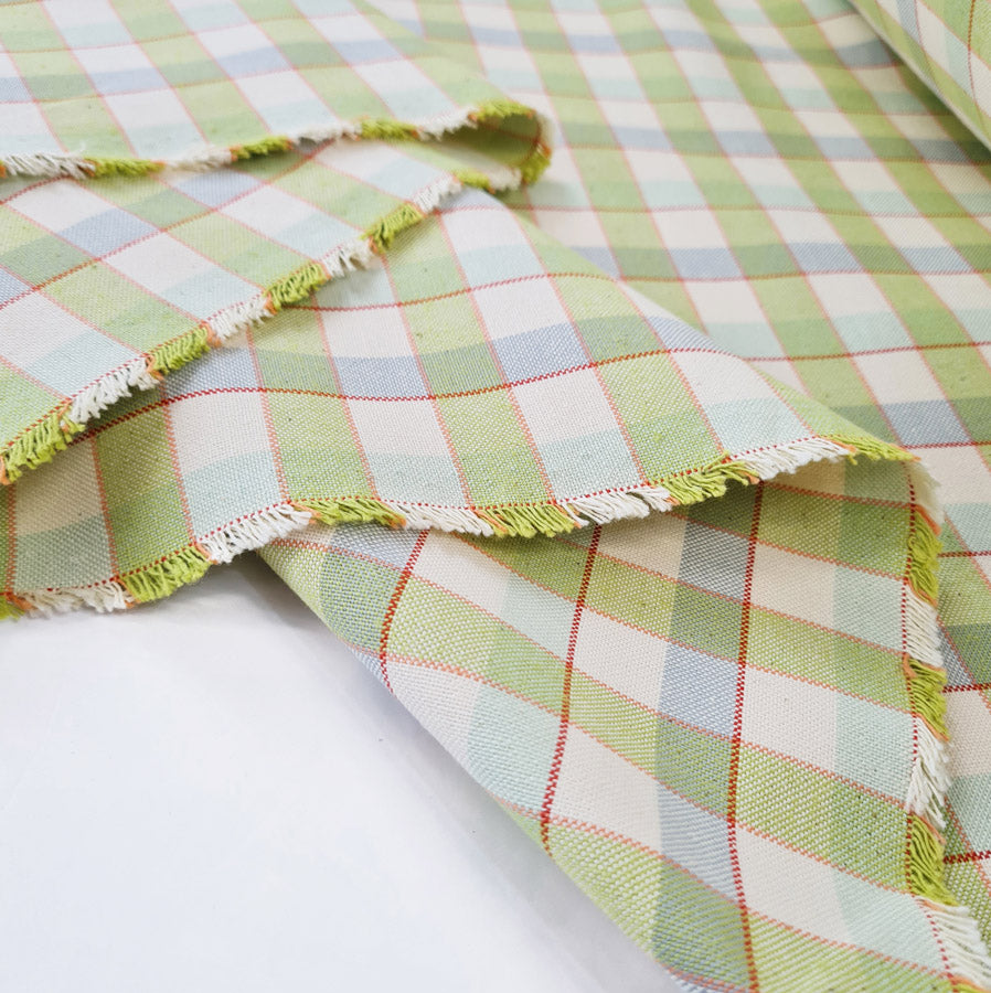Green White Blue Red Check Cotton Shirting Joy Of Spring Fold