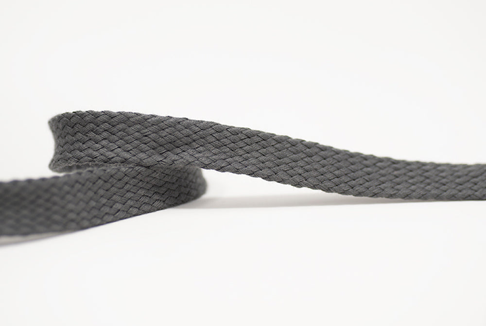 Grey 14mm Tubular Tape Drawstring
