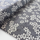 Grey Floral Cotton Dress Fabric  Poplin Print Jaslynn Grey Bolt