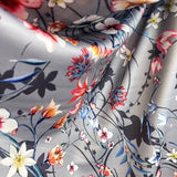 Grey Floral Scuba Jersey Fabric Gala Night Drape2