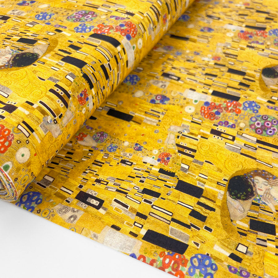 Gustav Klimt Digital Print Fabric Premium Cotton Kissing Klimpt Bolt