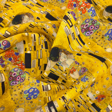 Gustav Klimt Digital Print Fabric Premium Cotton Kissing Klimpt