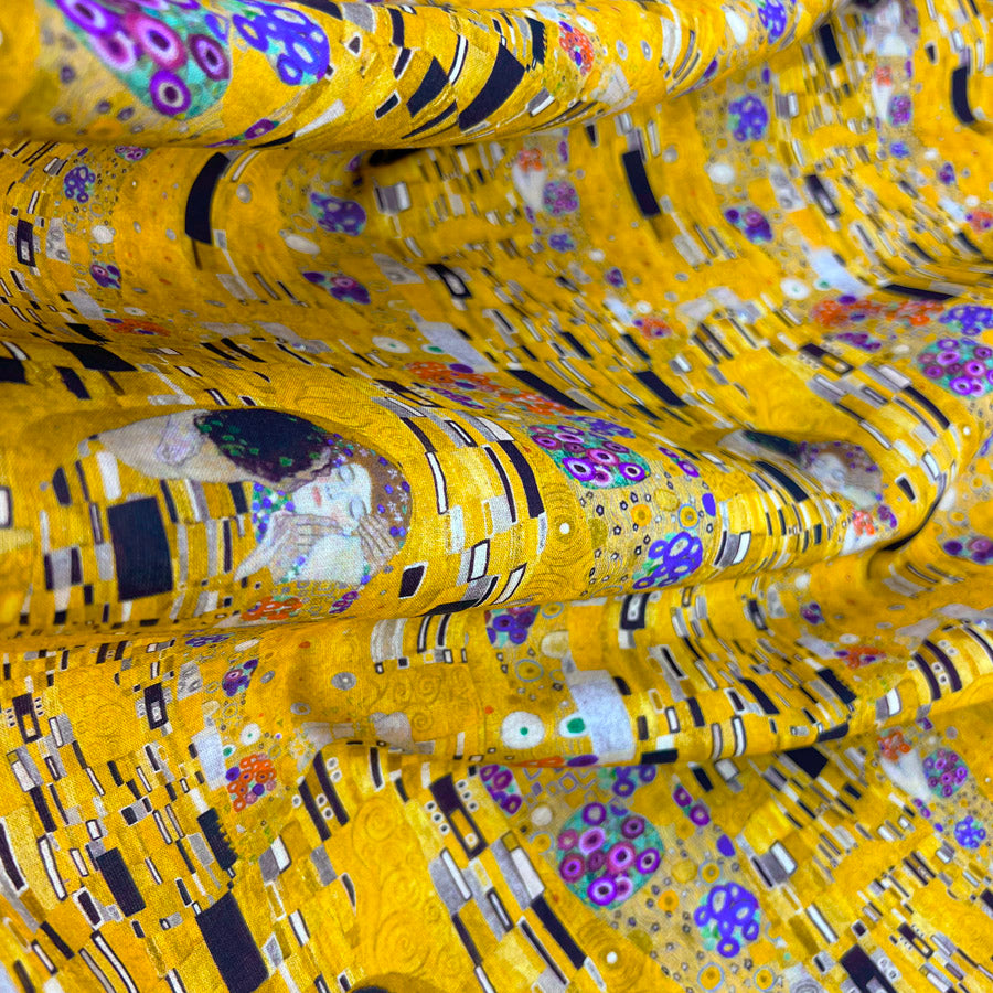 Gustav Klimt Digital Print Fabric Premium Cotton Kissing Klimpt Drape