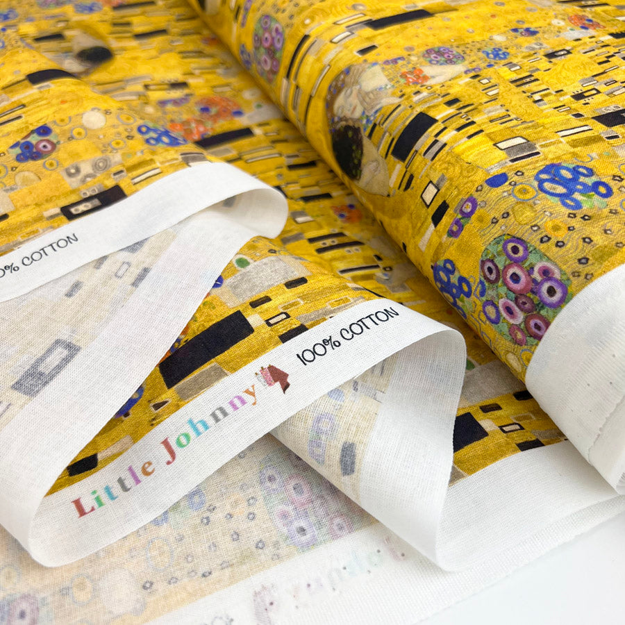 Gustav Klimt Digital Print Fabric Premium Cotton Kissing Klimpt Fold