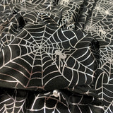 Halloween Web Black Silver Polyester Fabric Cu