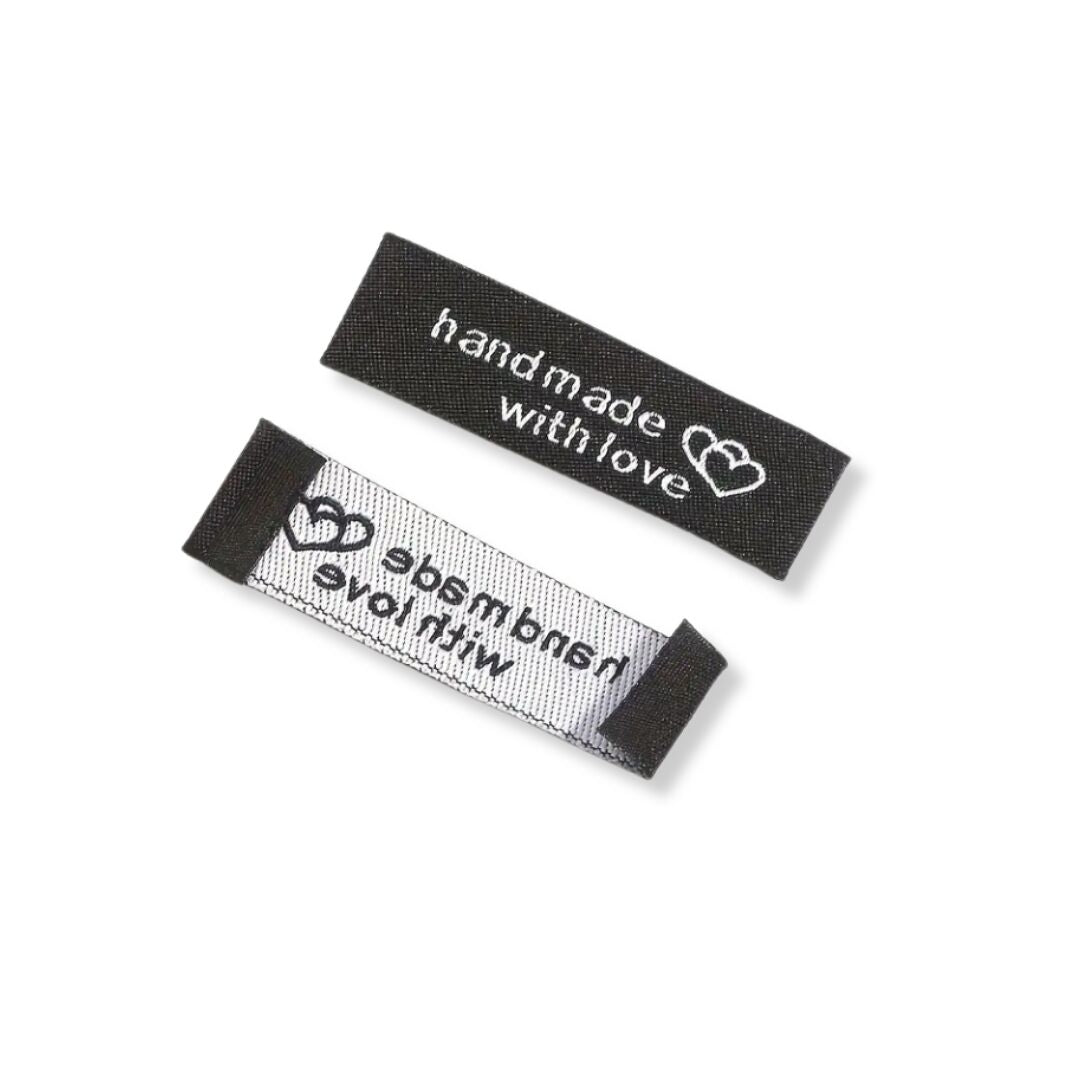 Handmade With Love Sewing Labels Black