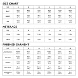 Harlow size chart 6 16