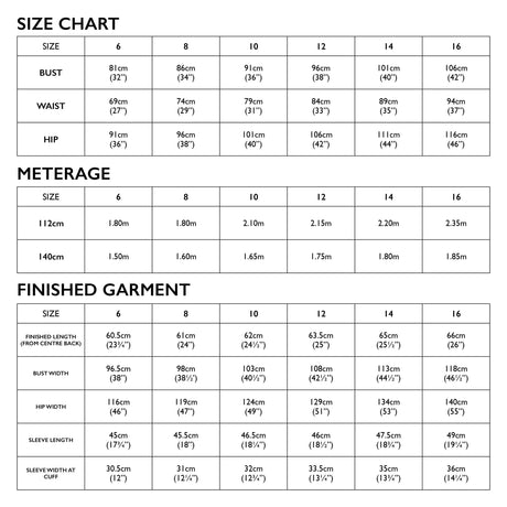 Harlow size chart 6 16