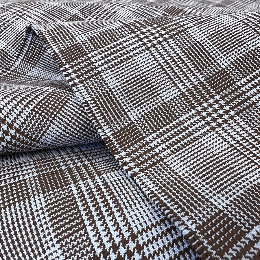 Heavy Cotton Suiting Fabric Pale Blue Brown Patrick Fold