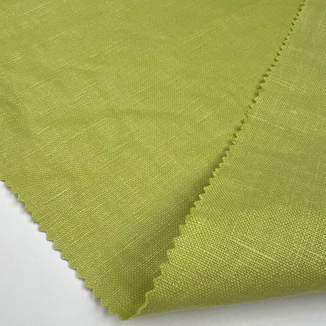 Heavy Duty Linen Lime Green Italian Water Resistant Coating Fabric Fold