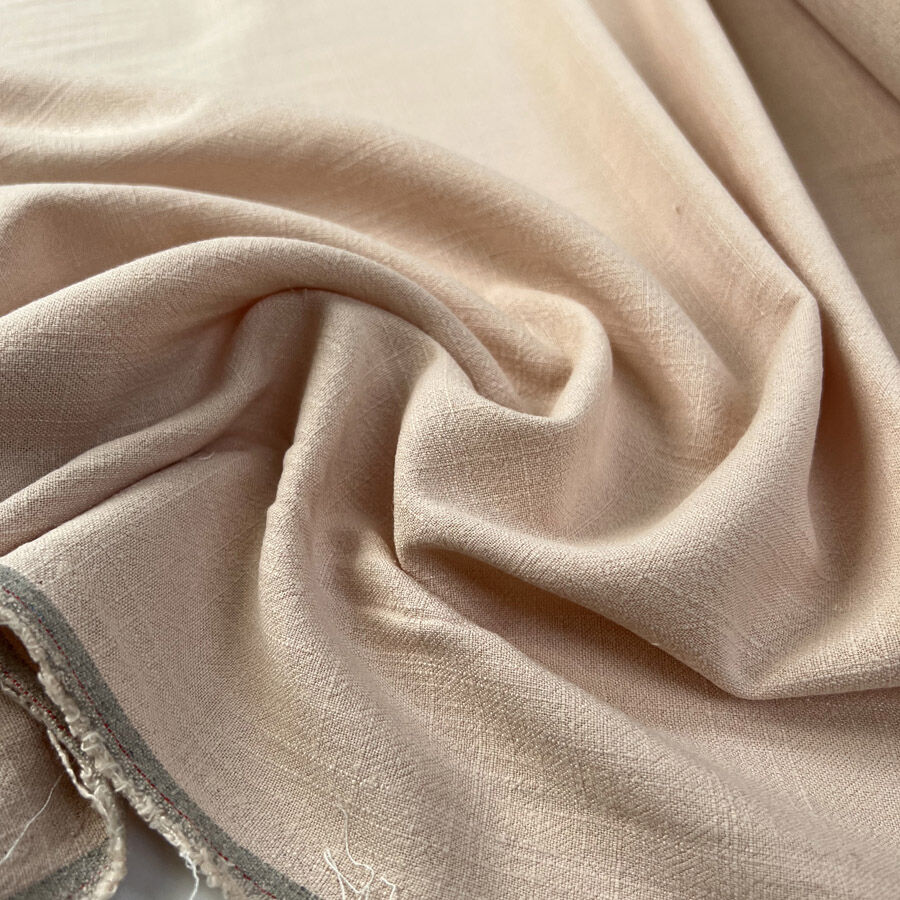 Hector Peach Pink Viscose Linen Mix Dress Fabric