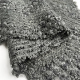 Heirloom Knit Grey Acrylic Polyester Wool Crochet Zigzag Chunky Coat Fabric Fold