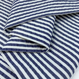 Henley Navy Stripe White Navy Stripe Cotton Seersucker Fabric Cu