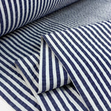 Henley Navy Stripe White Navy Stripe Cotton Seersucker Fabric R