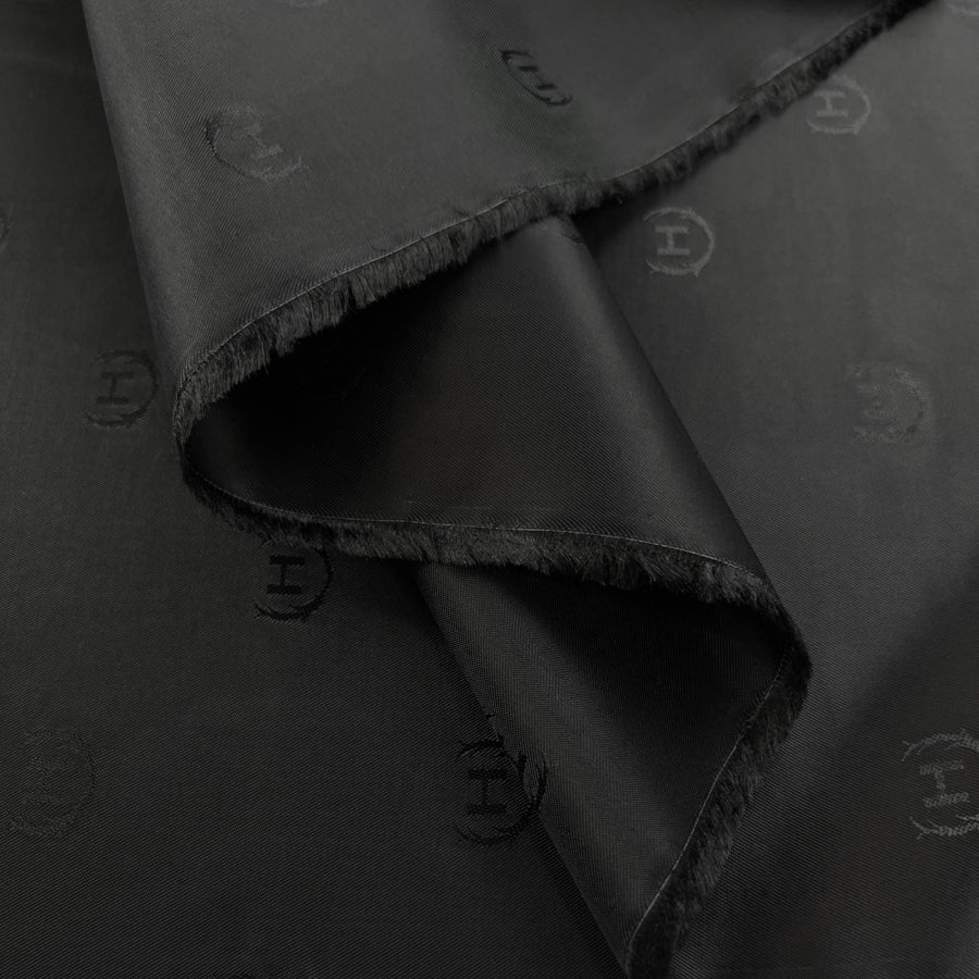 Heritage Black Viscose Acetate Lining Fabric Fold