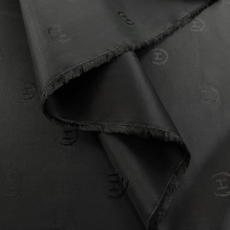 Heritage Black Viscose Acetate Lining Fabric Fold