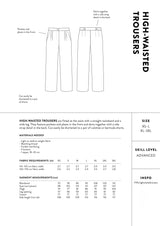 High Waisted Trousers Pattern The Assembly Line Back