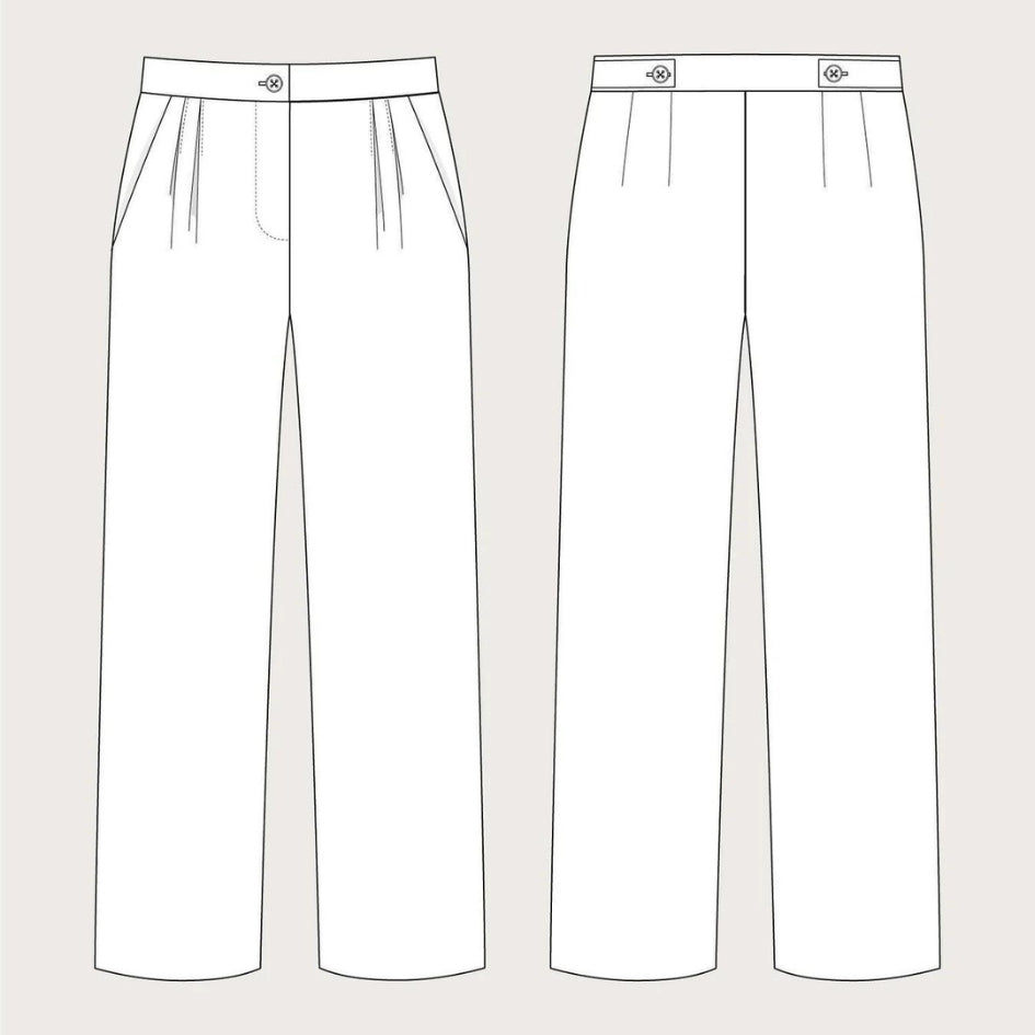 High Waisted Trousers Pattern The Assembly Line Sketch