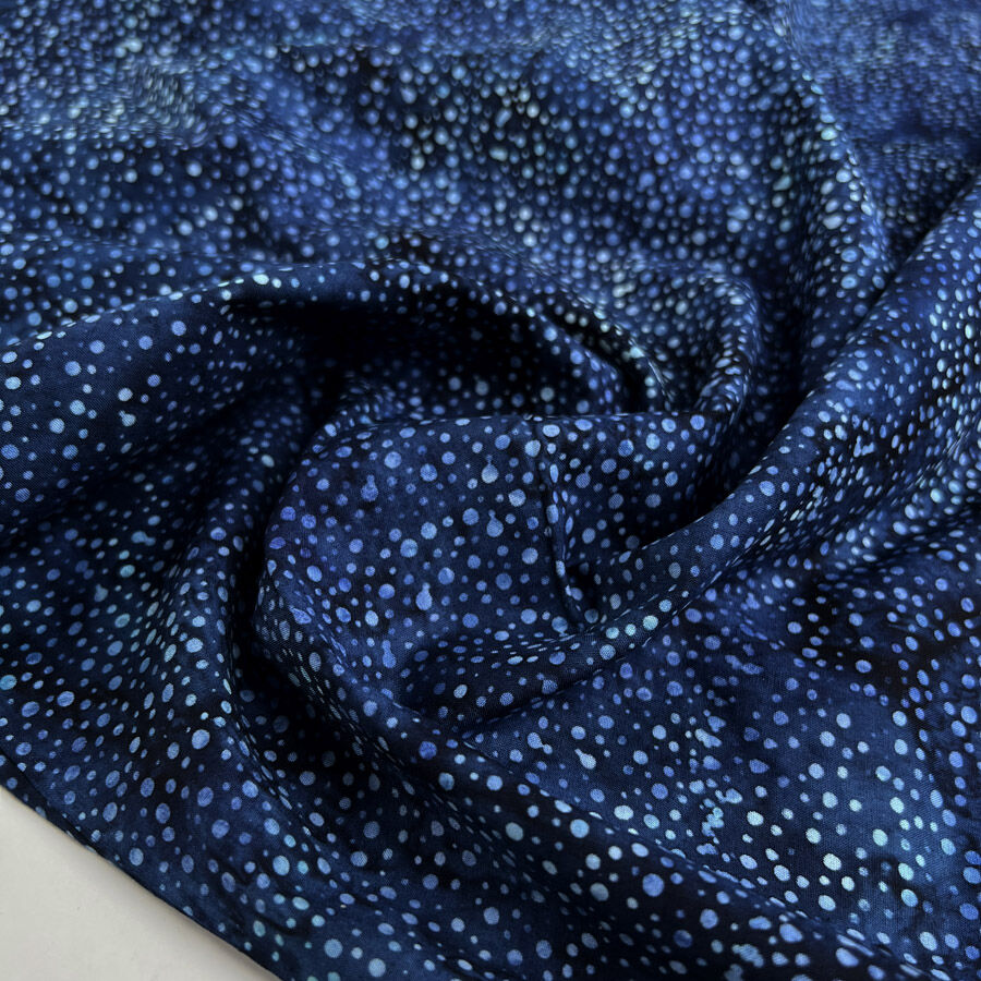 Hoffman Bali Cotton Lawn Blue Dot Abstract Indonesian Fabric