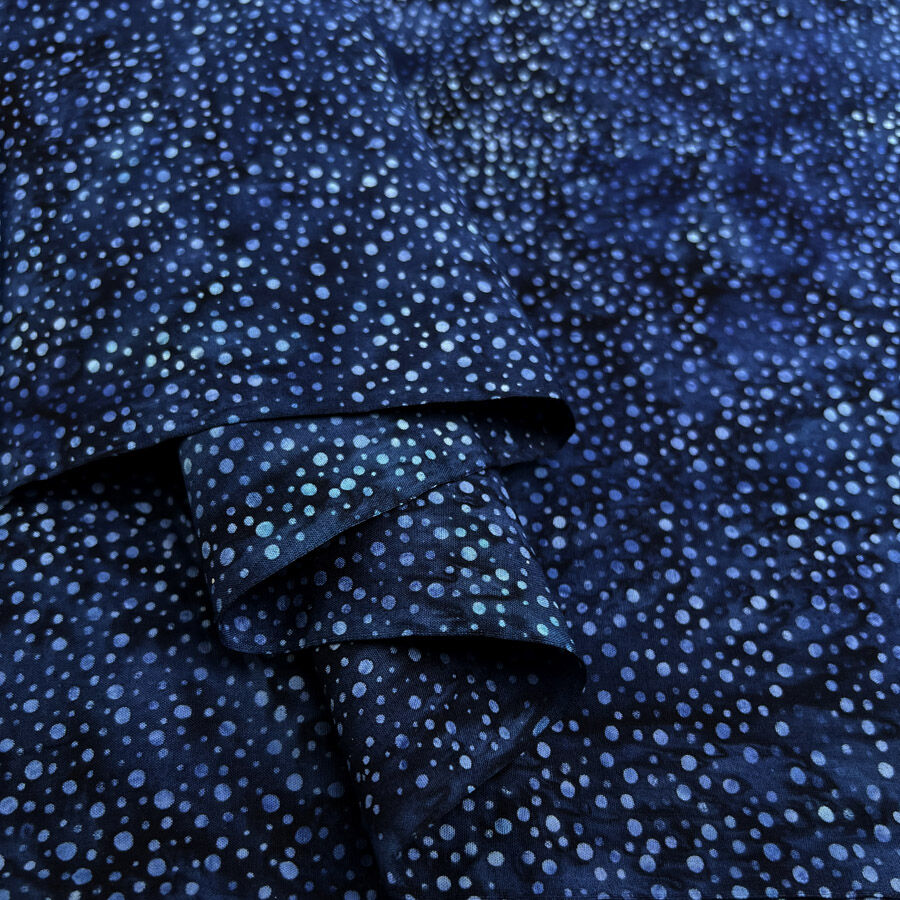 Hoffman Bali Cotton Lawn Blue Dot Abstract Indonesian Fabric Fold