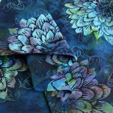 Hoffman Bali Cotton Lawn Hummingbird Multi Blue Floral Abstract Indonesian Fabric Fold