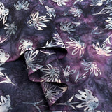 Hoffman Bali Cotton Lawn Merlot Purple Floral Abstract Indonesian Fabric Fold