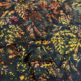Hoffman Bali Cotton Lawn Midnight Indonesian Orange Black Floral Fabric Fold