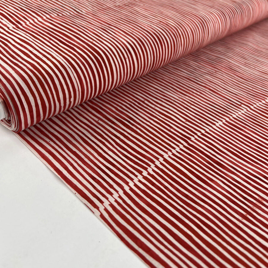 Hoffman Bali Cotton Lawn Peppermint Red White Stripe Indonesian Fabric Bolt