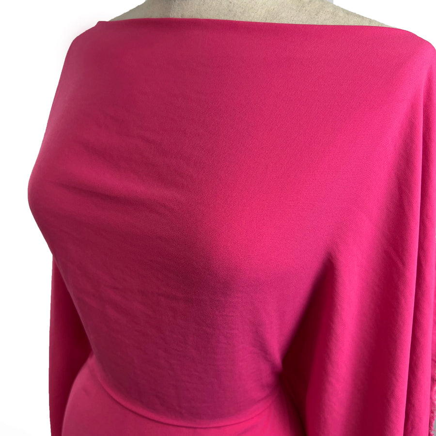 Holi Holiday Polyester Nylon Vibrant Pink Woven Crepe Dress Fabric Side
