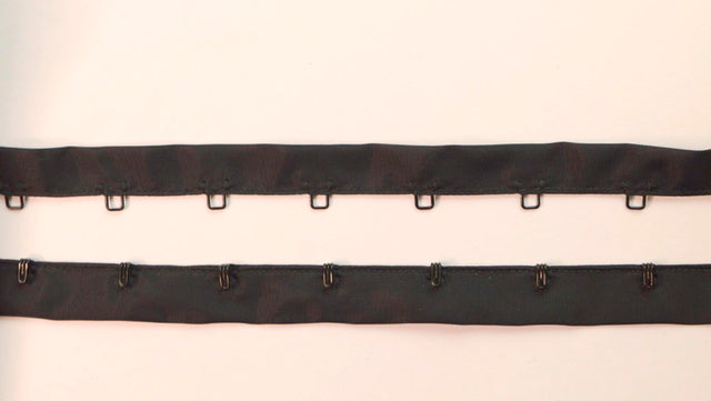 Hook Eyes Black Satin Matt Corsetry Tape Fastening S1