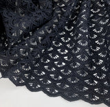 Hope Dark Navy Geometric Guipure Lace Fabric For Special Occasions Fold