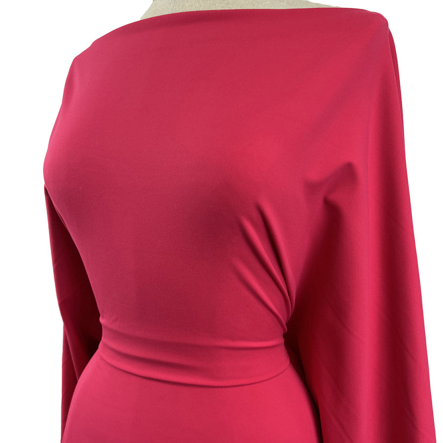Hot Pink Hug Polyester Elastane Stretch Knitted Jersey Fabric Side