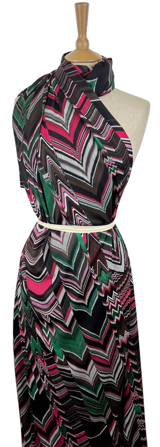 Idaho Digitally Printed Satin Dress Fabric Mannequin