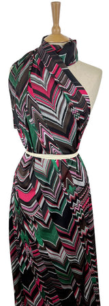 Idaho Digitally Printed Satin Dress Fabric Mannequin