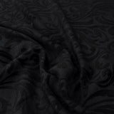 If You Could Dream Cotton Viscose Black Jersey Velvet Paisley Pattern Fabric