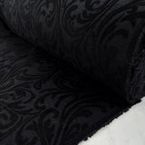 If You Could Dream Cotton Viscose Black Jersey Velvet Paisley Pattern Fabric Roll