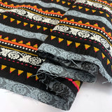Inca Striped Ponco Multicoloured Cotton Poly Mix Suiting Jacketing Fabric Close Up Weight Drape Fabric Photo