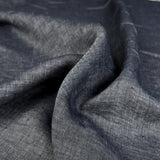 Indaco Linen Blue Italian Woven Marl Shirting Fabric