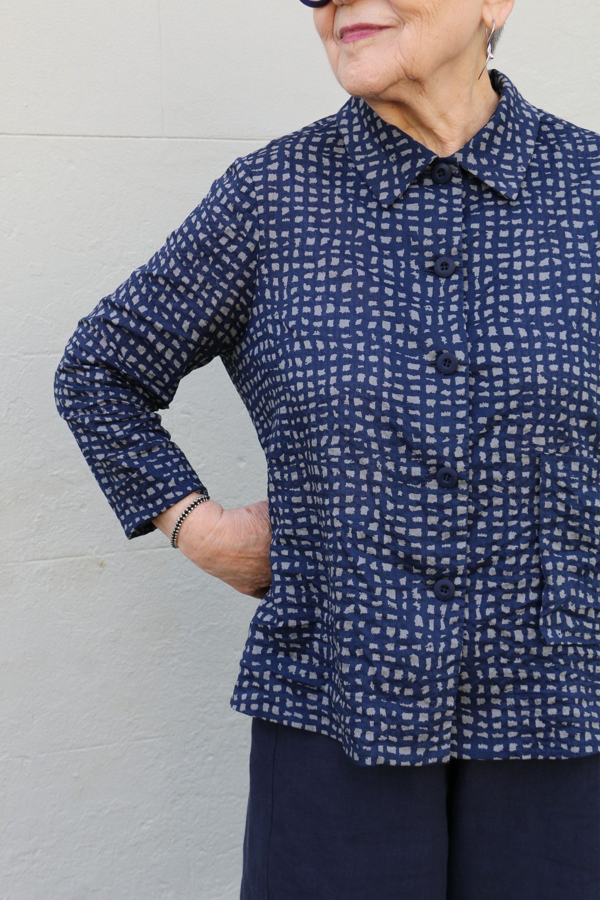 Ines shirt pattern tessuti 3