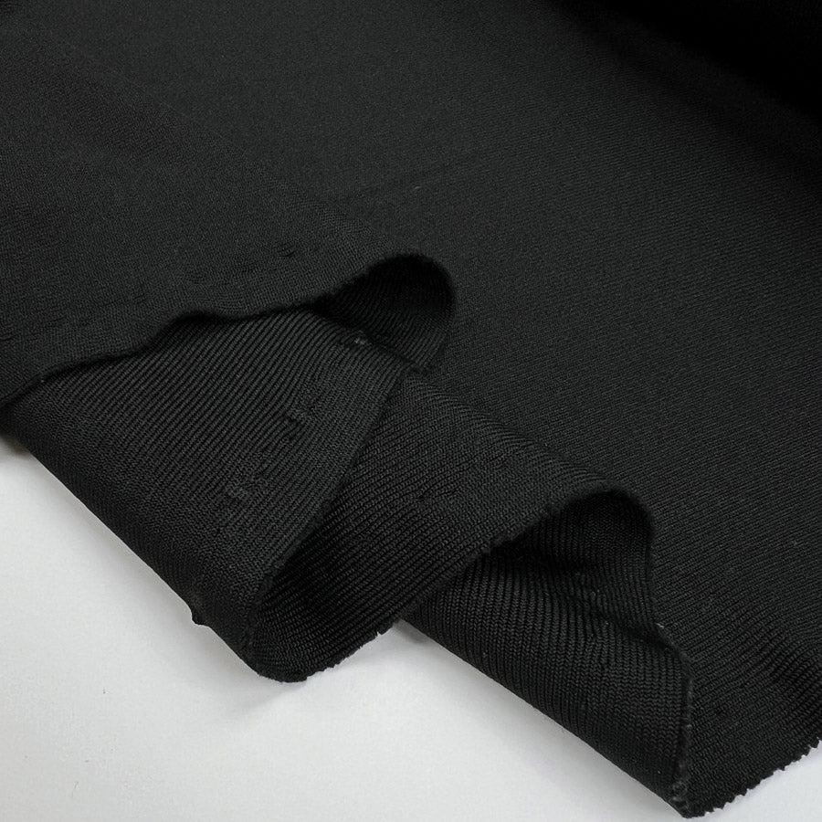Inwool Jersey Rib Black Nylon Stretch Italian Strong Cuffing Fabric Fold