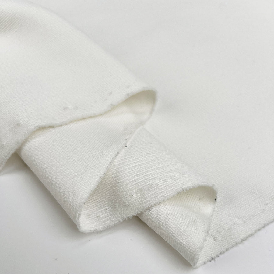 Inwool Jersey Rib Ivory Cream Nylon Stretch Italian Strong Cuffing Fabric Fold