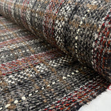 Ita Collection A Hint Wool Check Tweed Black Red Woven Coating Fabric Roll