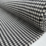 Ita Collection Bracco Suiting Wool Woven Houndstooth Check Black White Ex Designer Deadstock Suiting Fabric Roll