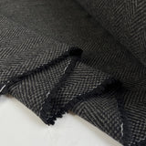 Ita Collection Cashmere Cestino Wool Grey Black Herringbone Basket Weave Coating Fabric Fold