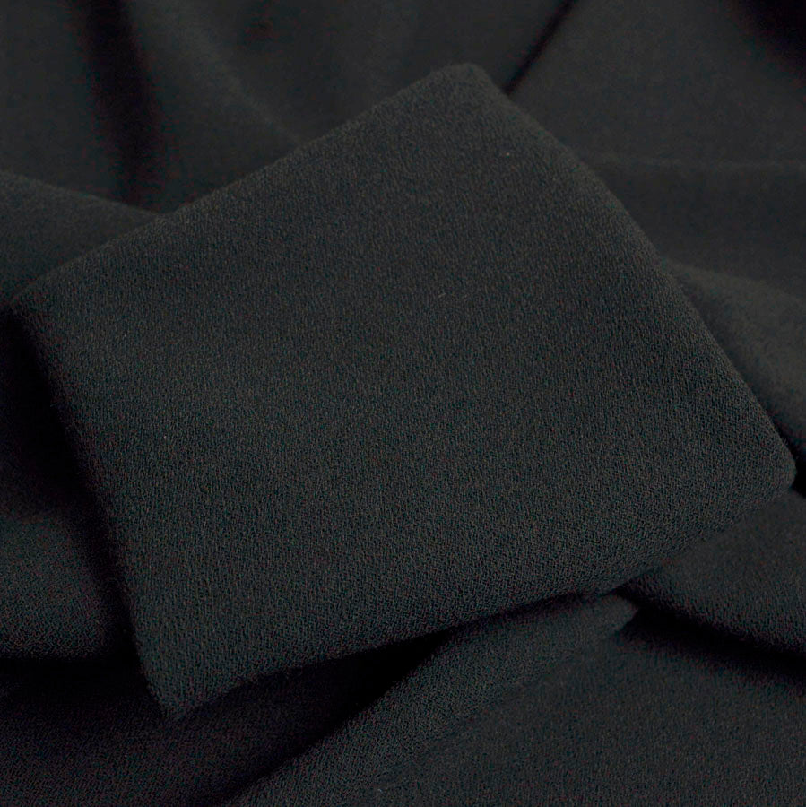Italian Crepe Charcoal Black Polyester Italian Crepe Dress Fabric Close Up Fabric Photo C6E80D71 4F81 46E1 B68C 80E537F6D1D5