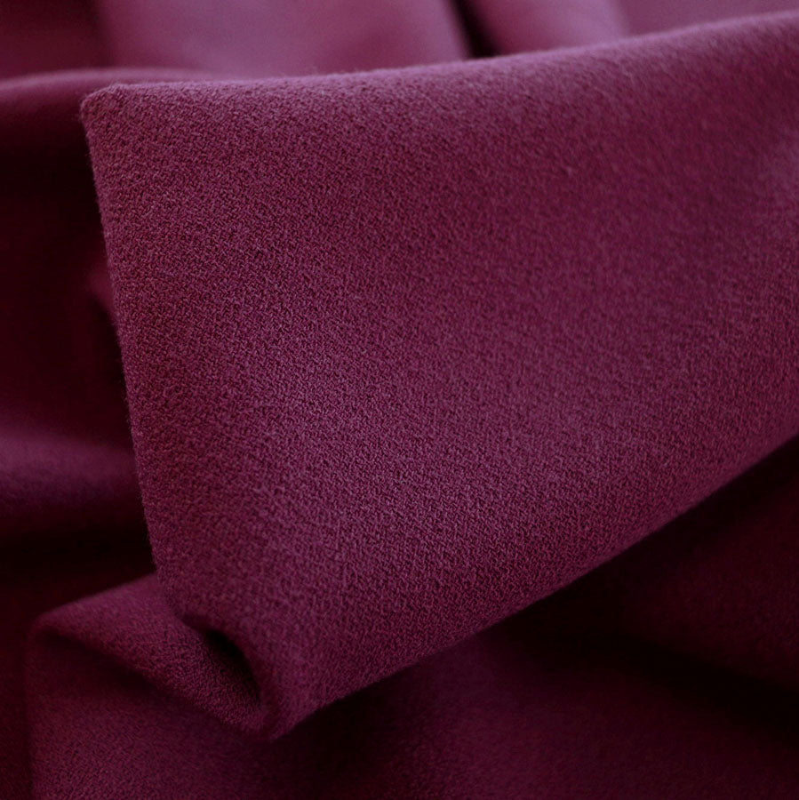 Italian Crepe Damson Ii Polyester Dark Damson Dress Fabric Cu1